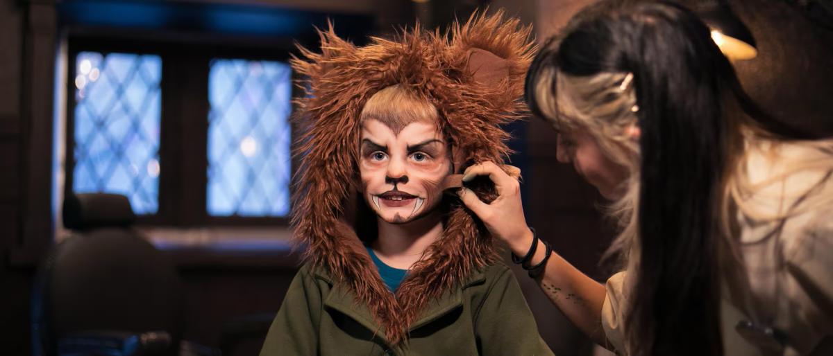 Werewolf-inspired monster makeup at Darkmoor at Epic Universe