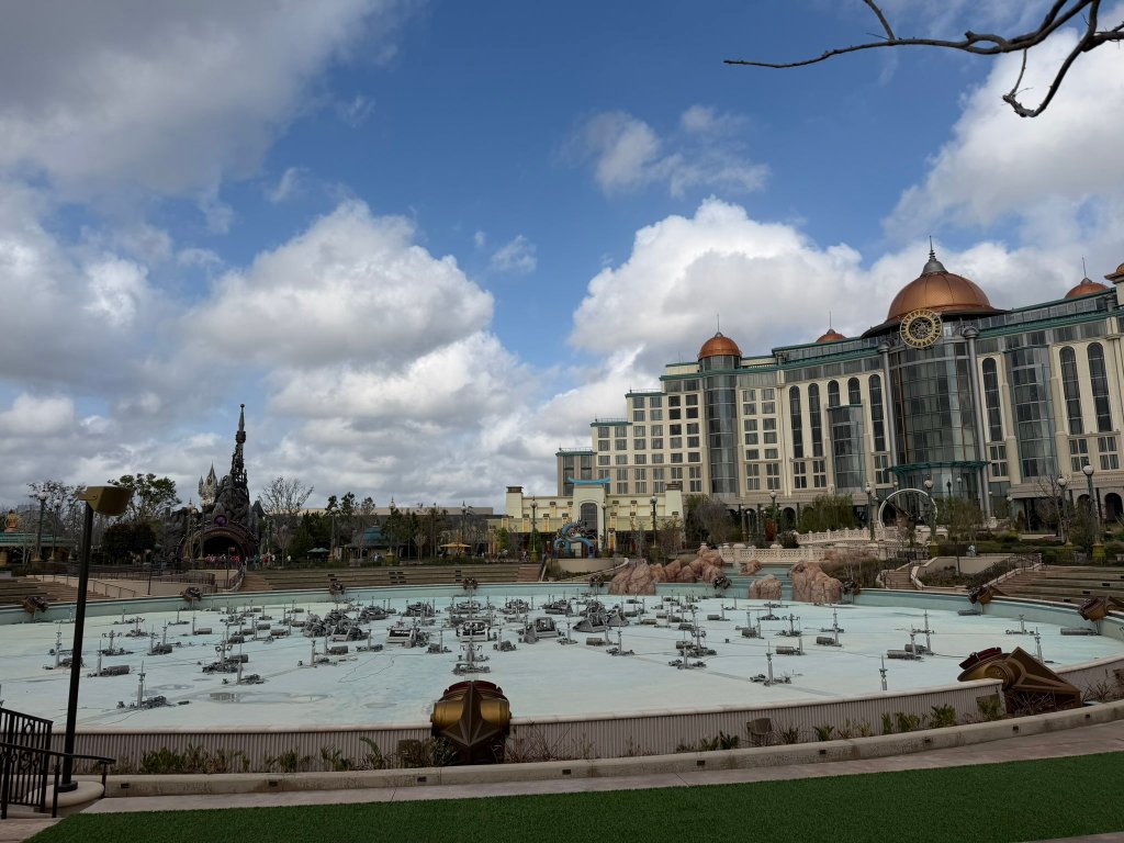 Cosmos Fountain at Epic Universe's Celestial Park drained for infrastructure work