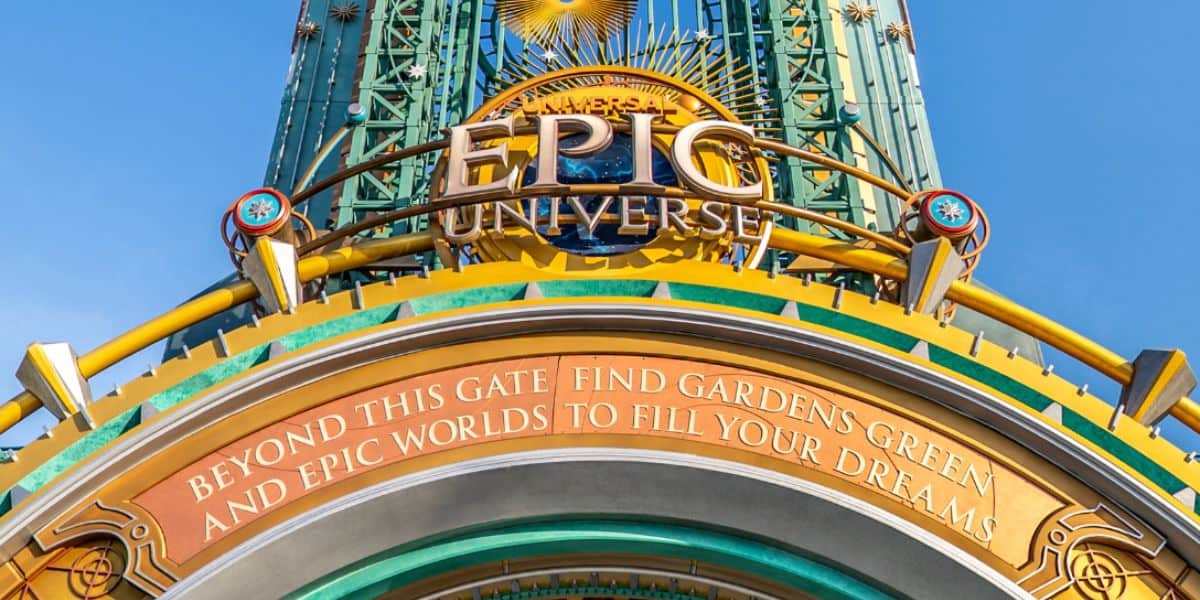 The entrance to Universal Epic Universe